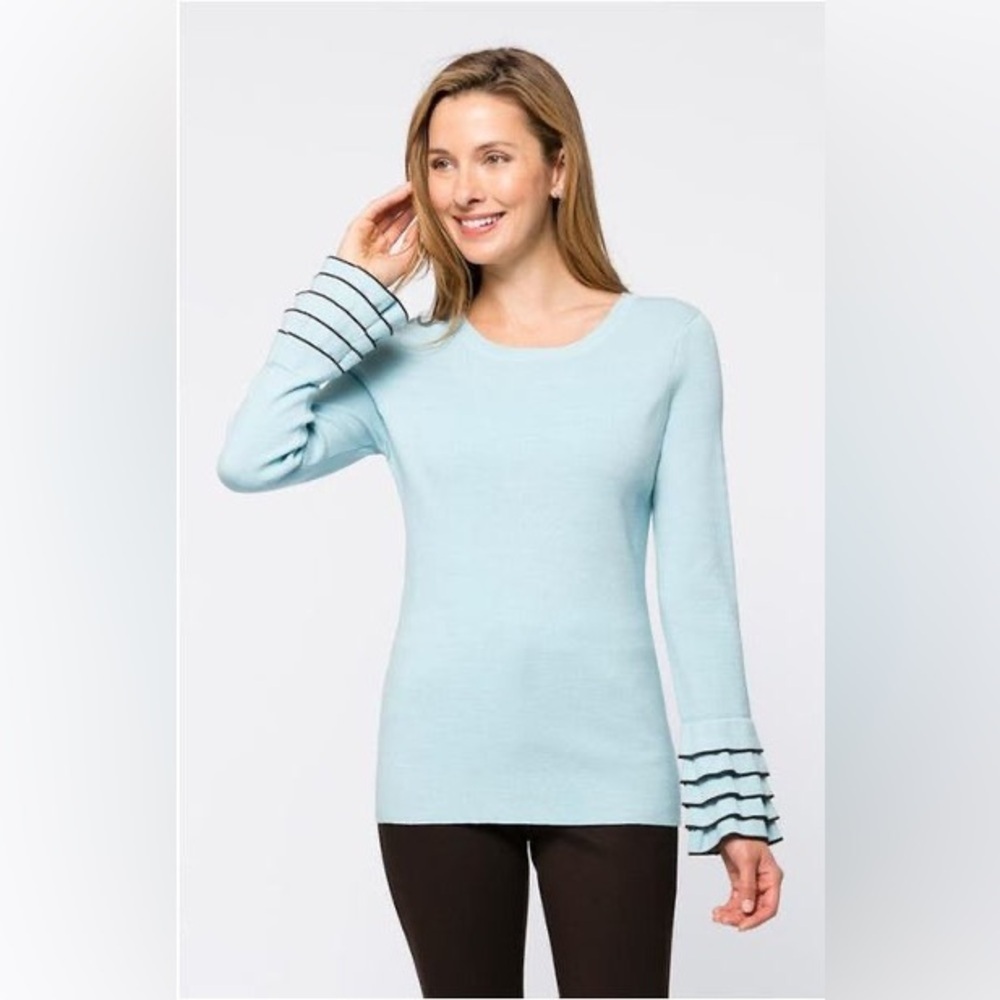TYLER BOE RUFFLE SLEEVE TOP. Tiffany blue. Size M. NWOT.